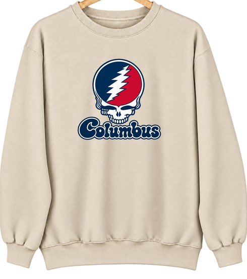Columbus Stealie Premium Unisex Crewneck — Design: Columbus State University — Sand