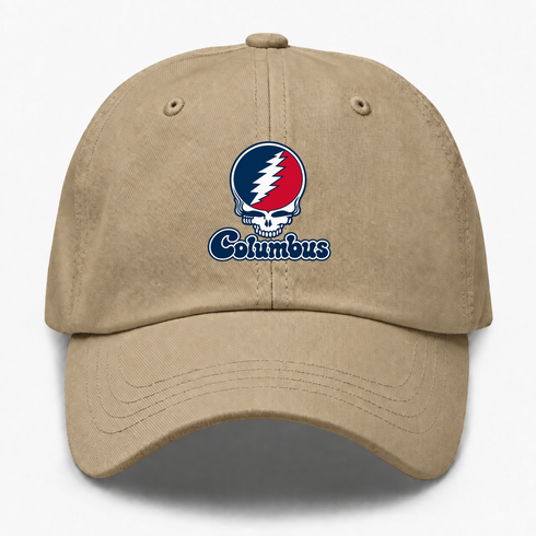 Columbus Stealie Premium Unisex Dad Hat — Design: Columbus State University — Khaki