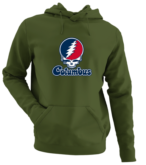 Columbus Stealie Premium Unisex Hoodie — Design: Columbus State University — Military Green