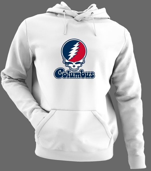 Columbus Stealie Premium Unisex Hoodie — Design: Columbus State University — White/Grey