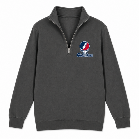 Columbus Stealie Premium Unisex Quarter-Zip — Design: Columbus State University — Charcoal