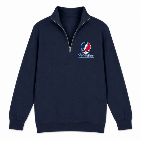Columbus Stealie Premium Unisex Quarter-Zip — Design: Columbus State University — Navy