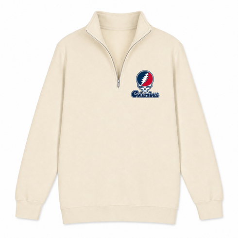 Columbus Stealie Premium Unisex Quarter-Zip — Design: Columbus State University — Sand