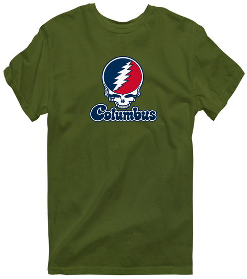Columbus Stealie Premium Unisex T-Shirt — Design: Columbus State University — Military Green