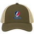 Columbus Stealie Premium Unisex Trucker Cap — Design: Columbus State University — Moss/Khaki