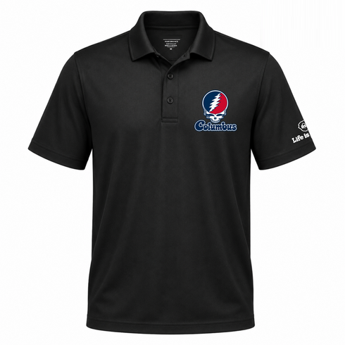 Columbus Stealie Premium Unisex Polo — Design: Columbus State University — Black