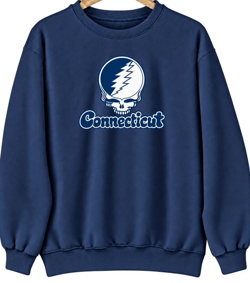 Connecticut Stealie Premium Unisex Crewneck — Design: Connecticut College — Navy