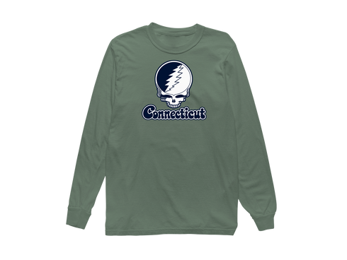 Connecticut Stealie Premium Unisex Long-Sleeve — Design: Connecticut University of — Light Green