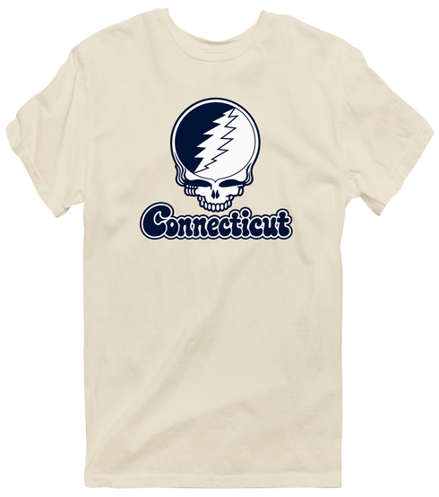 Connecticut Stealie Premium Unisex T-Shirt — Design: Connecticut University of — Sand