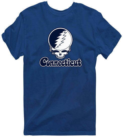 Connecticut Stealie Premium Unisex T-Shirt — Design: Connecticut University of — Navy
