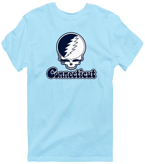 Connecticut Stealie Premium Unisex T-Shirt — Design: Connecticut University of — Light Blue