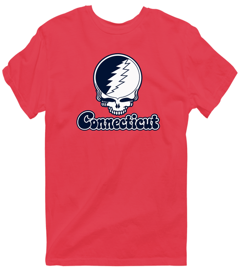 Connecticut Stealie Premium Unisex T-Shirt — Design: Connecticut University of — Heather Red