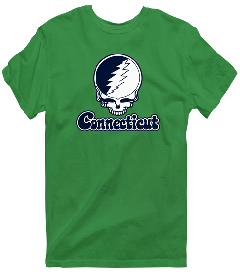 Connecticut Stealie Premium Unisex T-Shirt — Design: Connecticut University of — Irish Green
