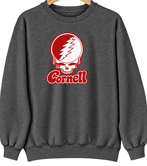 Cornell Stealie Premium Unisex Crewneck — Design: Cornell University — Dark Heather