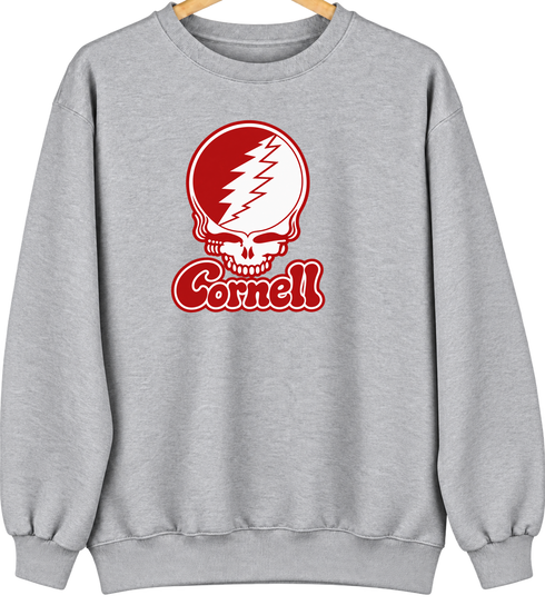 Cornell Stealie Premium Unisex Crewneck — Design: Cornell University — Sport Grey