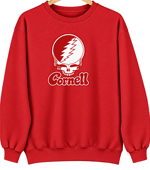 Cornell Stealie Premium Unisex Crewneck — Design: Cornell University — Red