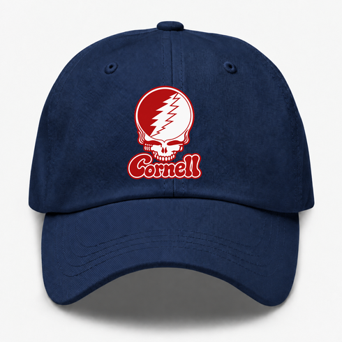 Cornell Stealie Premium Unisex Dad Hat — Design: Cornell University — Navy