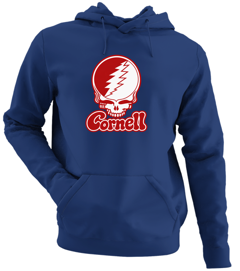 Cornell Stealie Premium Unisex Hoodie — Design: Cornell University — Navy