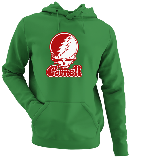Cornell Stealie Premium Unisex Hoodie — Design: Cornell University — Irish Green