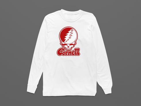 Cornell Stealie Premium Unisex Long-Sleeve — Design: Cornell University — White