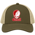 Cornell Stealie Premium Unisex Trucker Cap — Design: Cornell University — Moss/Khaki