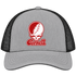 Cornell Stealie Premium Unisex Trucker Cap — Design: Cornell University — Heather Grey/Black