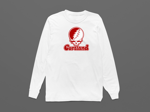 Cortland State Stealie Premium Unisex Long-Sleeve — Design: Cortland State University — White