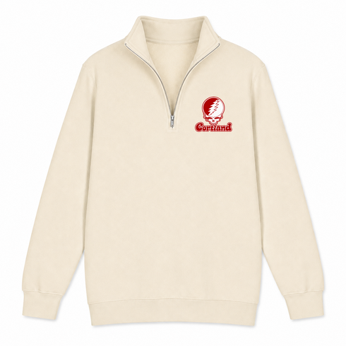 Cortland State Stealie Premium Unisex Quarter-Zip — Design: Cortland State University — Sand