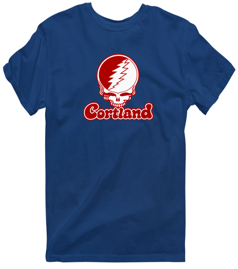 Cortland State Stealie Premium Unisex T-Shirt — Design: Cortland State University — Navy