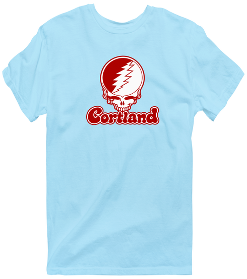 Cortland State Stealie Premium Unisex T-Shirt — Design: Cortland State University — Light Blue