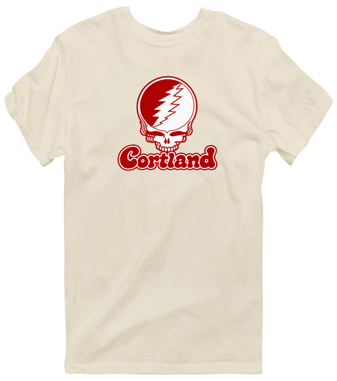 Cortland State Stealie Premium Unisex T-Shirt — Design: Cortland State University — Sand