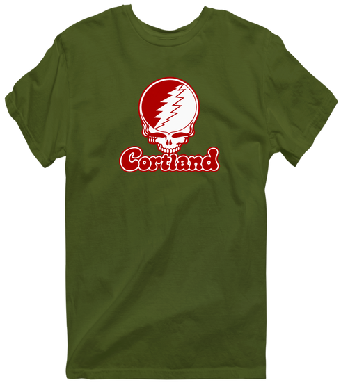 Cortland State Stealie Premium Unisex T-Shirt — Design: Cortland State University — Military Green