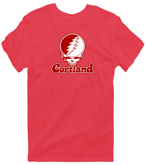 Cortland State Stealie Premium Unisex T-Shirt — Design: Cortland State University — Heather Red