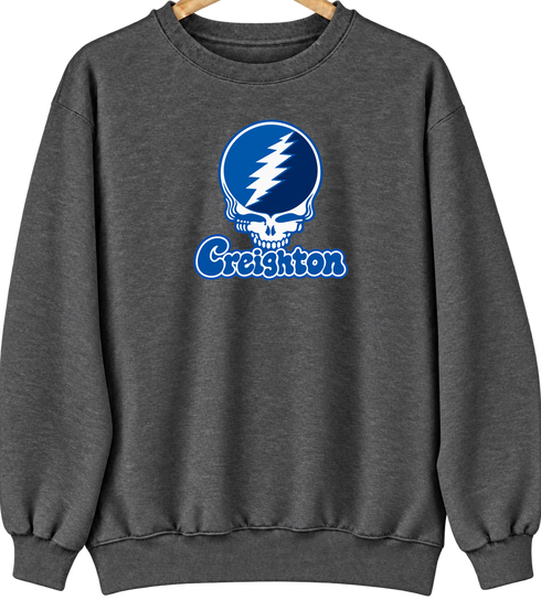 Creighton Stealie Premium Unisex Crewneck — Design: Creighton University — Dark Heather