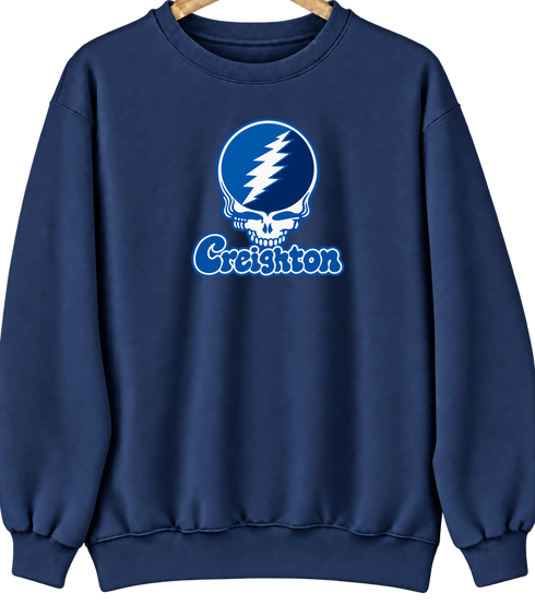 Creighton Stealie Premium Unisex Crewneck — Design: Creighton University — Navy