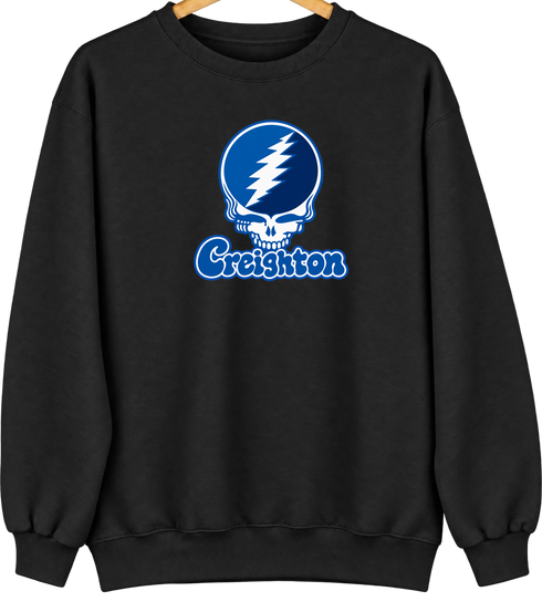 Creighton Stealie Premium Unisex Crewneck — Design: Creighton University — Black