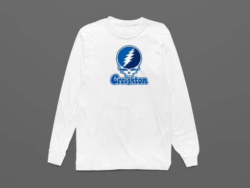 Creighton Stealie Premium Unisex Long-Sleeve — Design: Creighton University — White