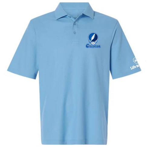 Creighton Stealie Premium Unisex Polo — Design: Creighton University — Blue