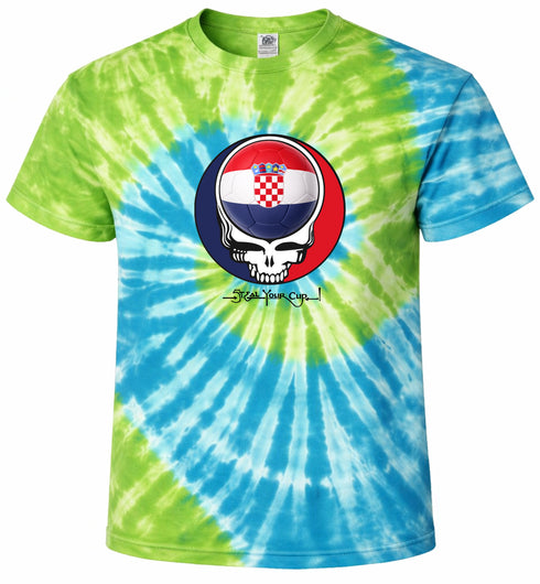 Croatia FIFA World Cup Stealie Tie-Dye T-Shirt