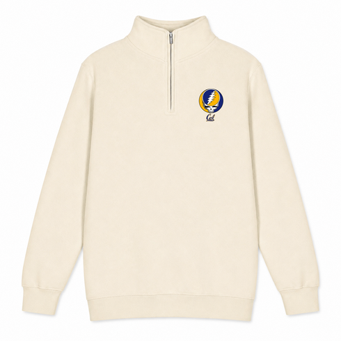 Cal - Premium Grateful Dead Quarter-Zip Pullover - Sand - 1
