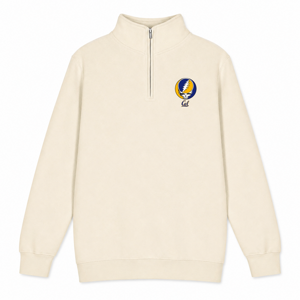 Cal - Premium Grateful Dead Quarter-Zip Pullover - Sand - 1