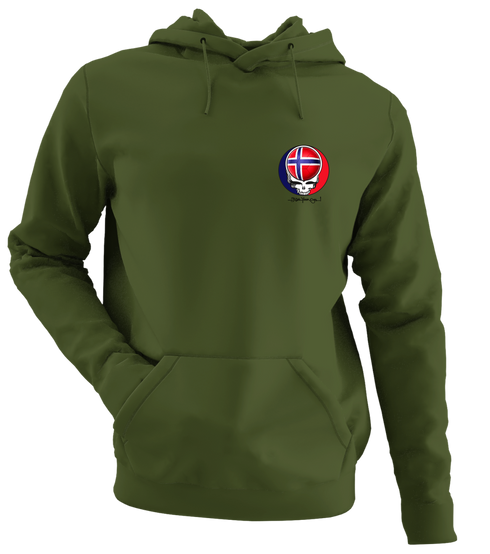 Norway FIFA World Cup - Premium Grateful Dead Left Chest Hoodie - Military Green - 7