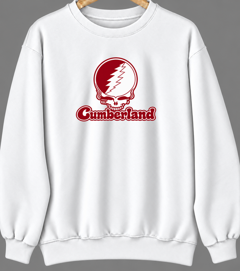 Cumberland Stealie Premium Unisex Crewneck — Design: Cumberland University — White