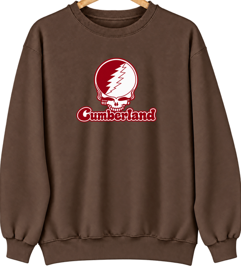 Cumberland Stealie Premium Unisex Crewneck — Design: Cumberland University — Brown