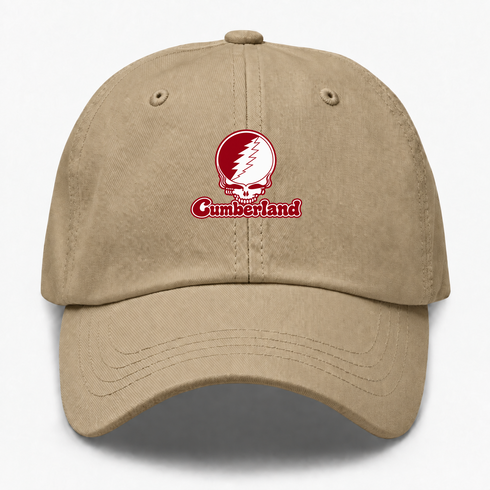 Cumberland Stealie Premium Unisex Dad Hat — Design: Cumberland University — Khaki