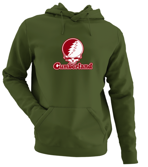 Cumberland Stealie Premium Unisex Hoodie — Design: Cumberland University — Military Green