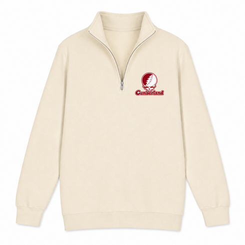 Cumberland Stealie Premium Unisex Quarter-Zip — Design: Cumberland University — Sand