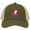 Cumberland Stealie Premium Unisex Trucker Cap — Design: Cumberland University — Moss/Khaki