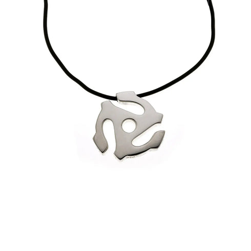 Grateful Dead - 45 RPM Spacer Sterling Silver And Rubber Cord Necklace - StealieShop