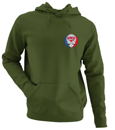 SMU - Premium Grateful Dead Left Chest Hoodie - Military Green - 7